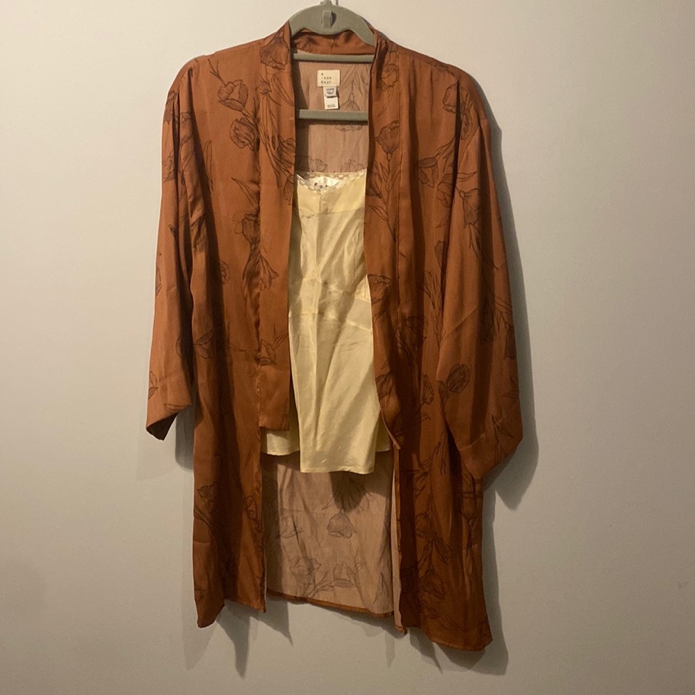 Dusty Rose Floral Kimono OSFM